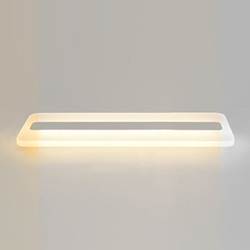 White Linear Ceiling Mount Fixture Nordic Style LED Acrylic Flush Mount Ceiling Lighting