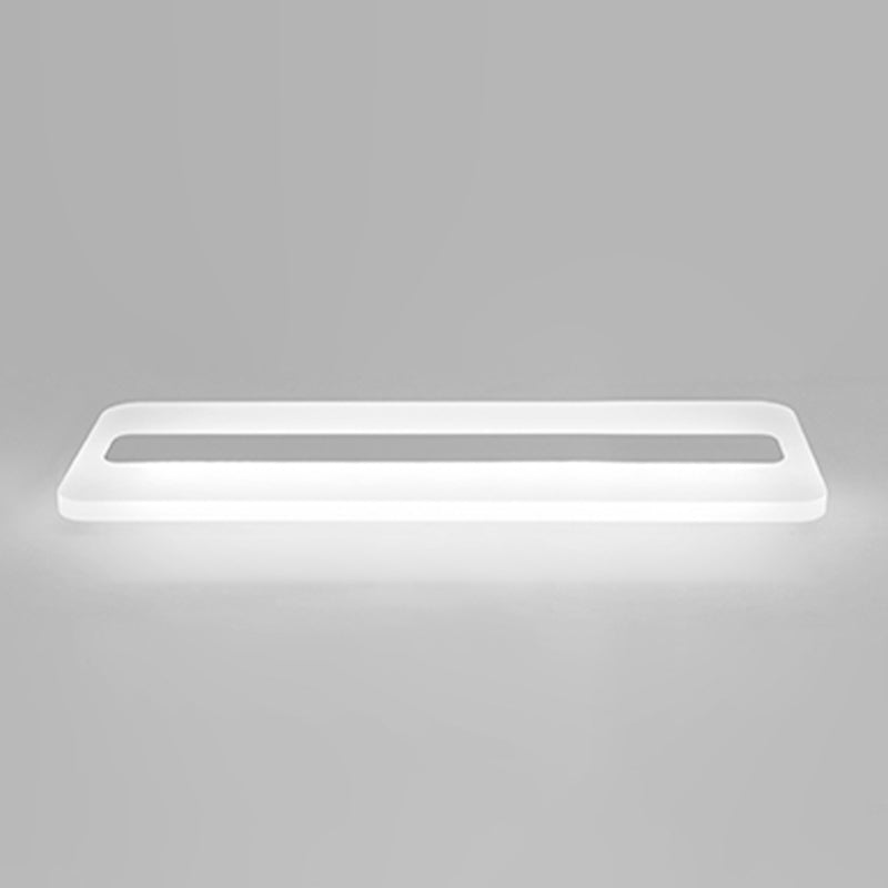 White Linear Ceiling Mount Fixture Nordic Style LED Acrylic Flush Mount Ceiling Lighting