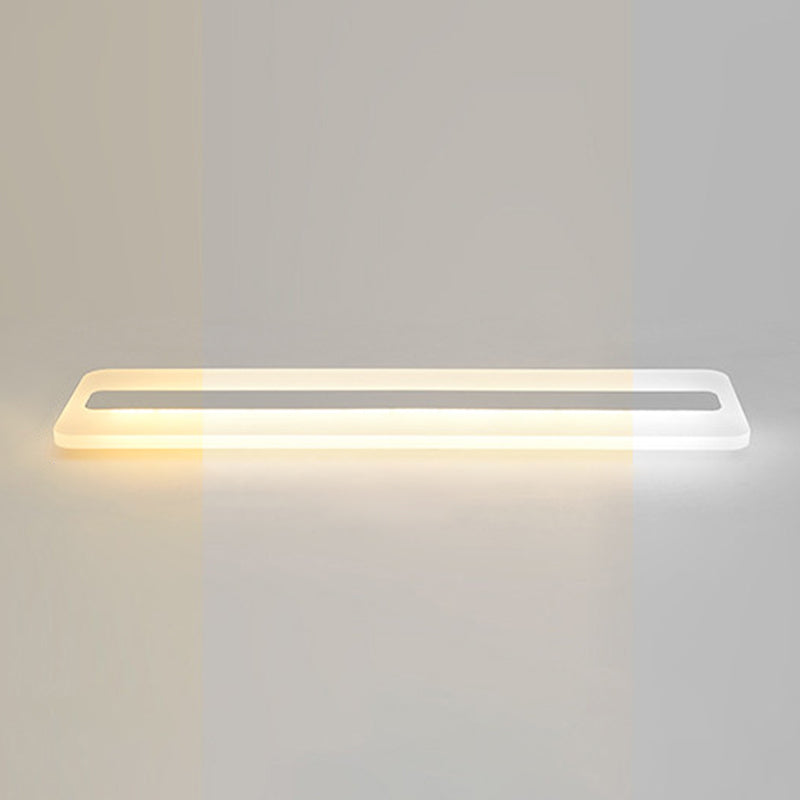 White Linear Ceiling Mount Fixture Nordic Style LED Acrylic Flush Mount Ceiling Lighting