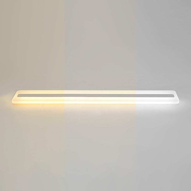 White Linear Ceiling Mount Fixture Nordic Style LED Acrylic Flush Mount Ceiling Lighting