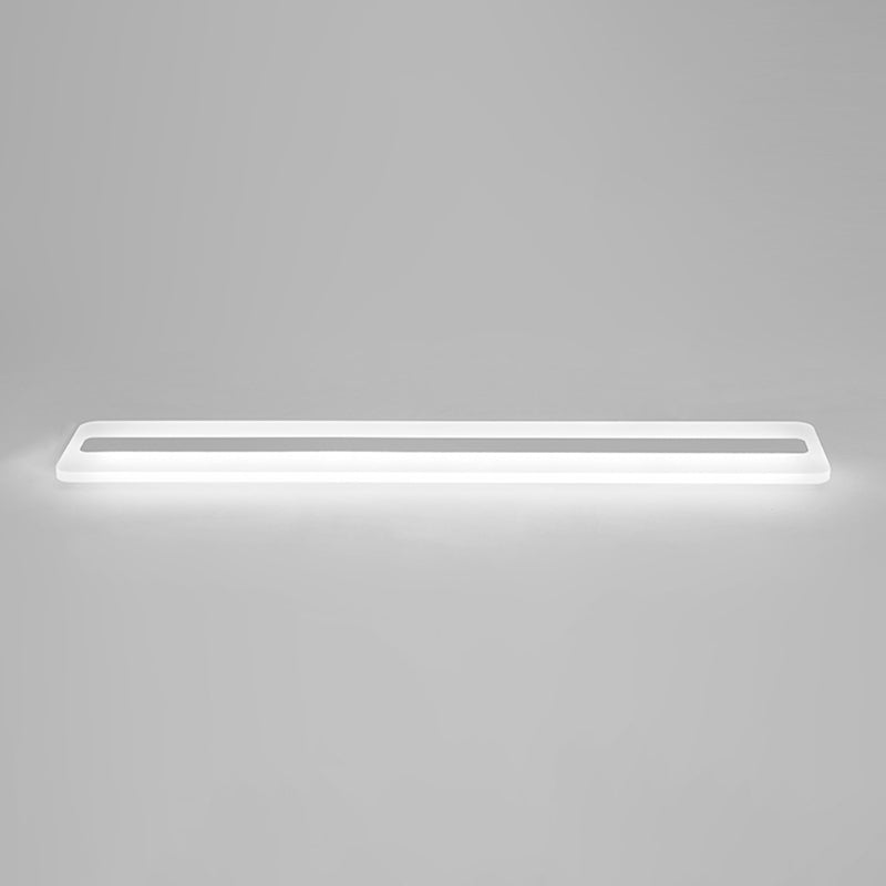 White Linear Ceiling Mount Fixture Nordic Style LED Acrylic Flush Mount Ceiling Lighting