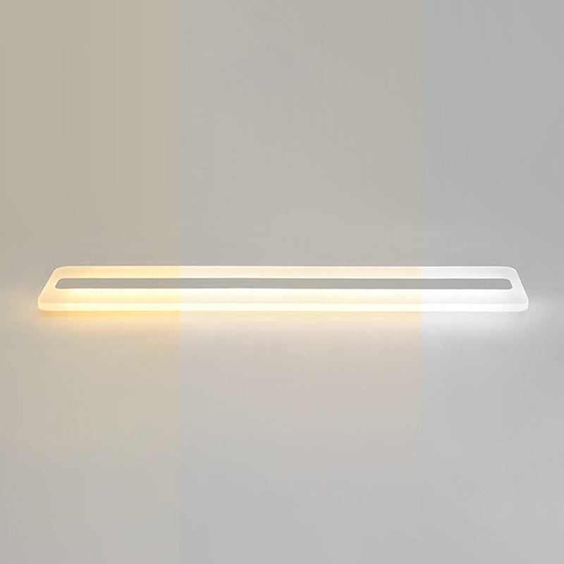 White Linear Ceiling Mount Fixture Nordic Style LED Acrylic Flush Mount Ceiling Lighting