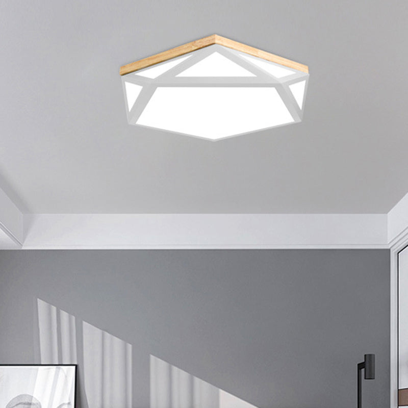 1 Light Geometry Ceiling Light Modern Macaron Style Metal Ceiling Lighting for Living Room