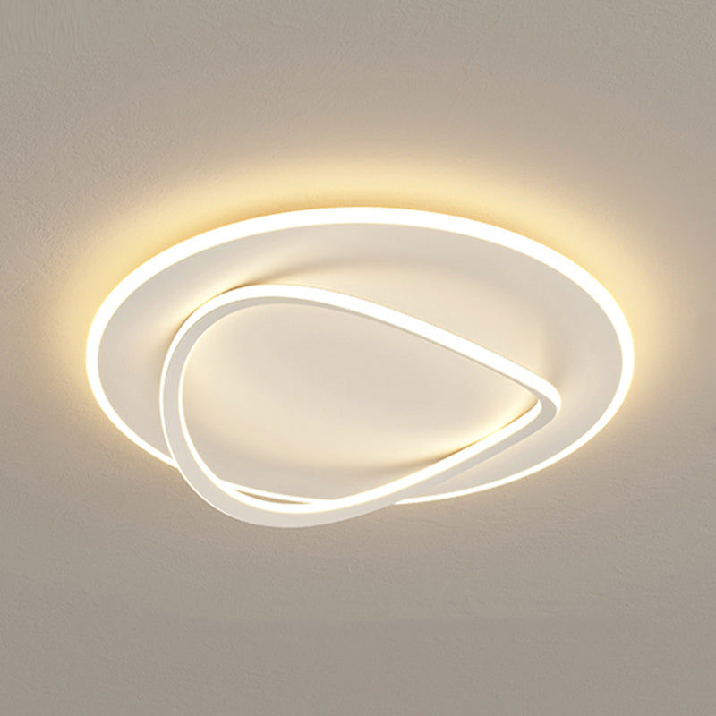 Metal Round Shape Flush Plafond Light Modern Style 2 Lights Flush Mount Éclairage