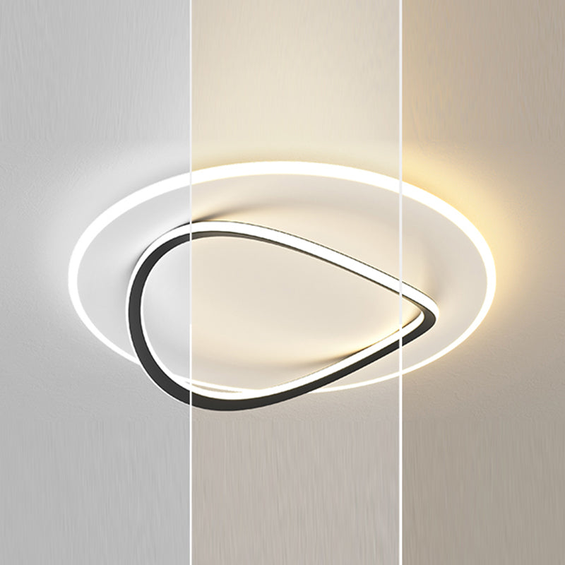 Forma rotonda in metallo Luce soffitto Luce moderna Stile a 2 luci a filo illuminazione