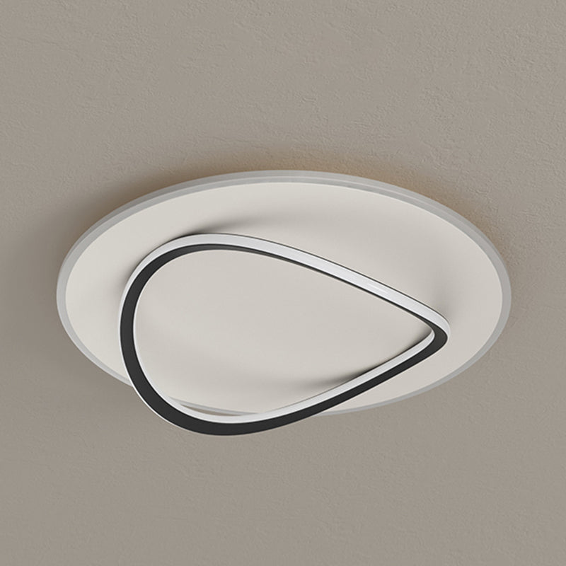 Metal Round Shape Flush Plafond Light Modern Style 2 Lights Flush Mount Éclairage