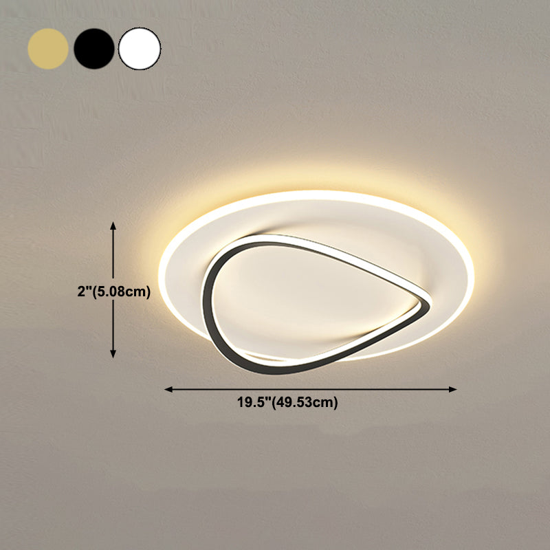 Forma rotonda in metallo Luce soffitto Luce moderna Stile a 2 luci a filo illuminazione