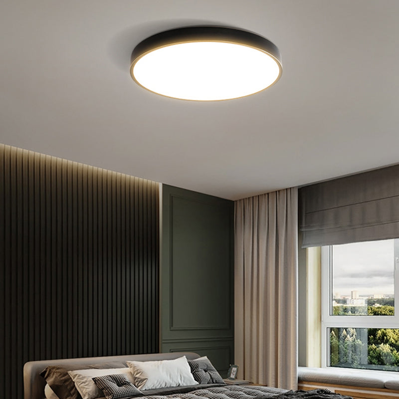 Metal Round Shade Flush Plafond Light Modern Style 1-Light Flush Mount Fixture