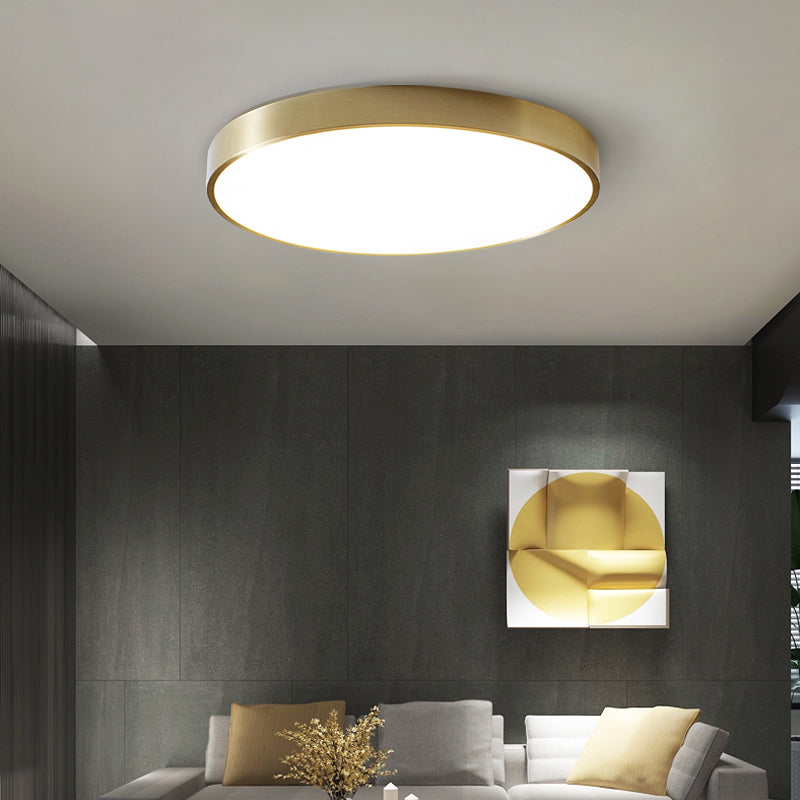 Metal Round Shade Flush Ceiling Light Modern Style 1-Light Flush Mount Fixture