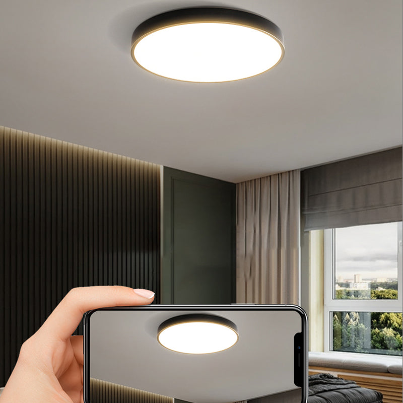 Metal Round Shade Flush Plafond Light Modern Style 1-Light Flush Mount Fixture