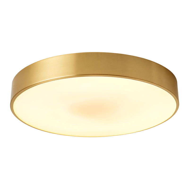 Metal Geometric Shade Flush Ceiling Light Modern Style 1 Light Flush Mount Fixture in Gold