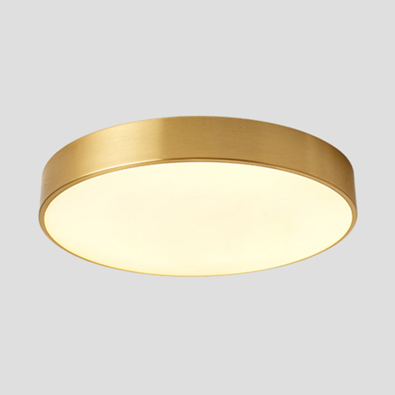 Metal Geometric Shade Flush Ceiling Light Modern Style 1 Light Flush Mount Fixture in Gold