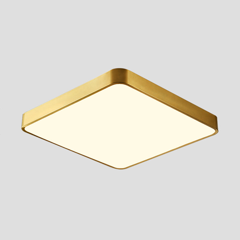 Metal Geometric Shade Flush Ceiling Light Modern Style 1 Light Flush Mount Fixture in Gold