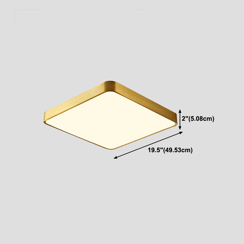 Metal Geometric Shade Flush Ceiling Light Modern Style 1 Light Flush Mount Fixture in Gold