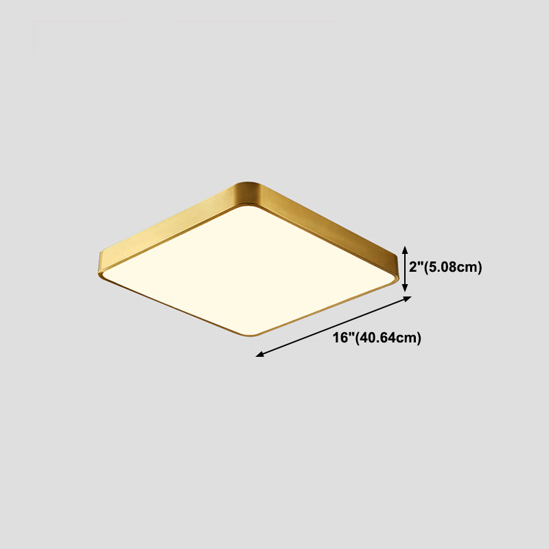 Metal Geometric Shade Flush Ceiling Light Modern Style 1 Light Flush Mount Fixture in Gold