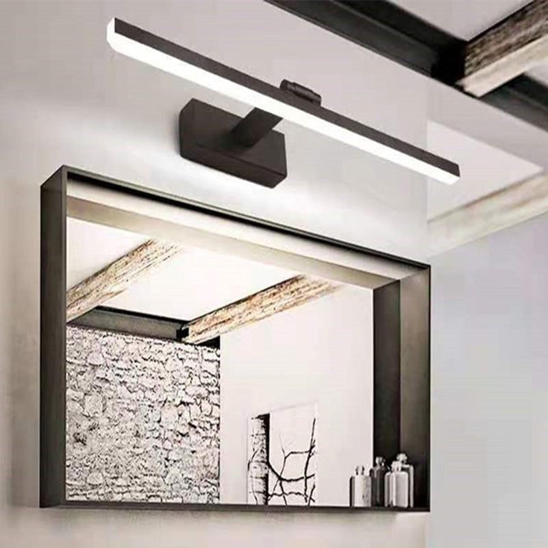 Linear Shape Metal Wall Light Modern Style 1-Light Mirror Wall Mount Light