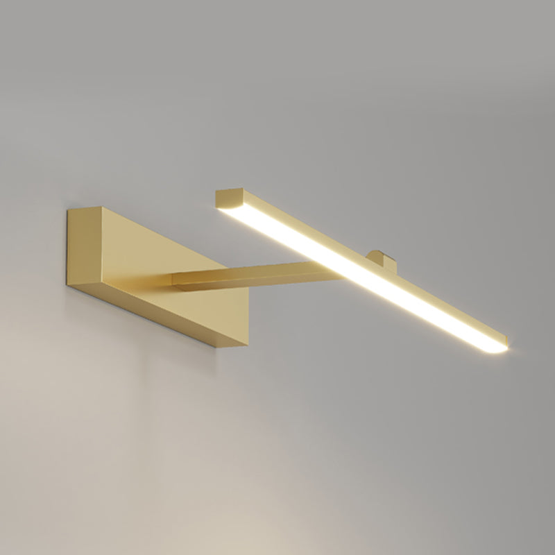 Linear Shape Metal Wall Light Modern Style 1-Light Mirror Wall Mount Light