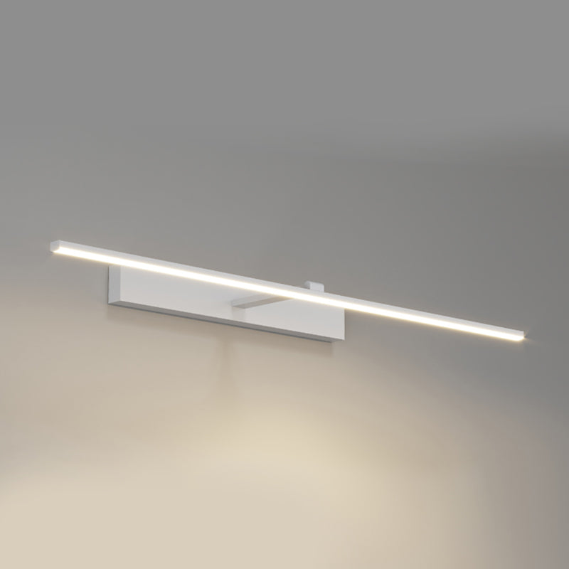 Linear Shape Metal Wall Light Modern Style 1-Light Mirror Wall Mount Light