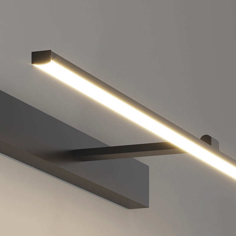 Linear Shape Metal Wall Light Modern Style 1-Light Mirror Wall Mount Light