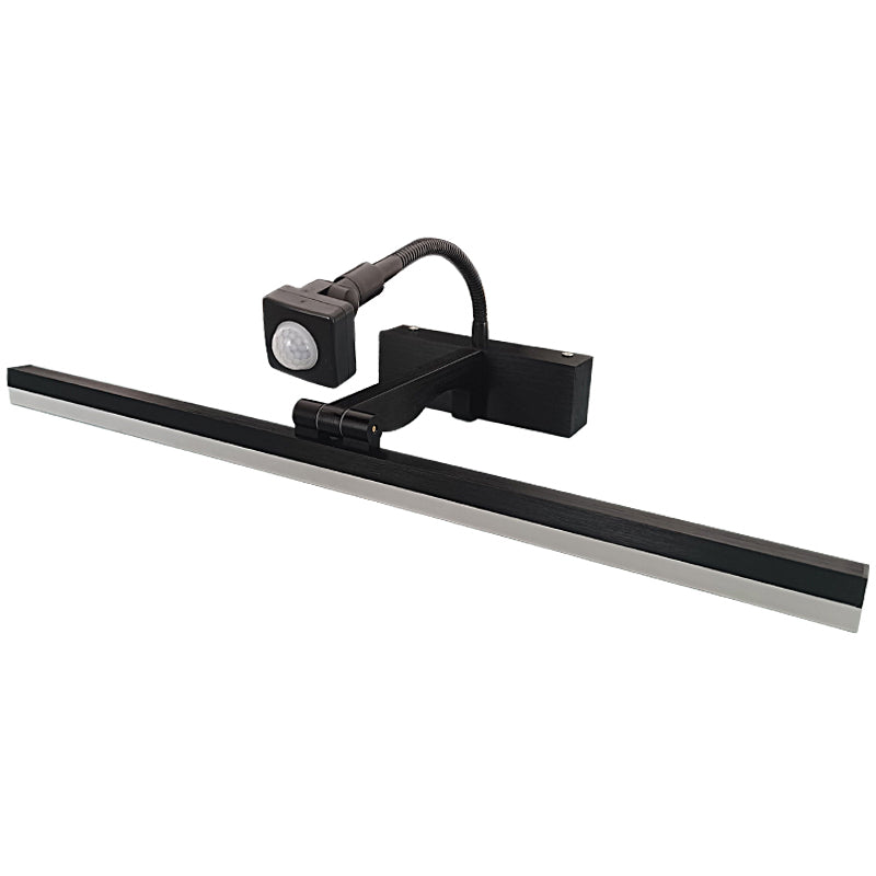 Linear Vanity Lighting Modern Style Metal 1 Light Vanity Wall Sconce in Black