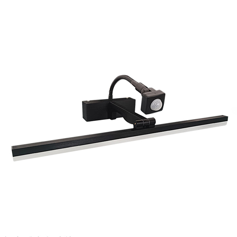 Linear Vanity Lighting Modern Style Metal 1 Light Vanity Wall Sconce in Black