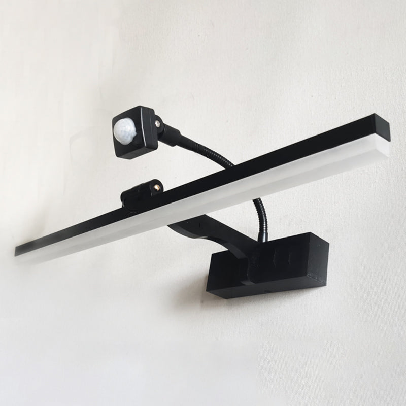 Linear Vanity Lighting Modern Style Metal 1 Light Vanity Wall Sconce in Black