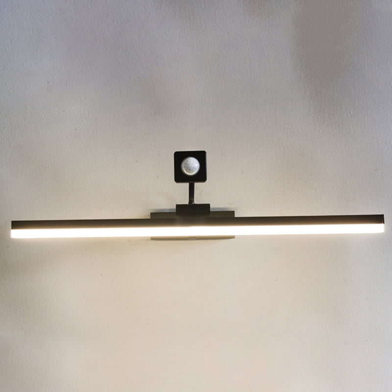 Linear Vanity Lighting Modern Style Metal 1 Light Vanity Wall Sconce in Black