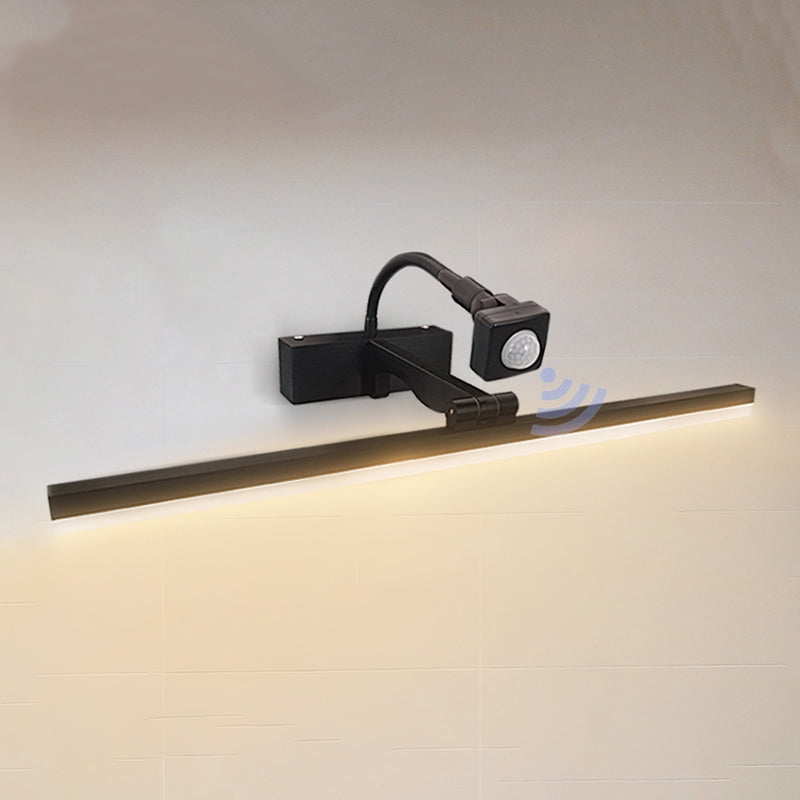 Linear Vanity Lighting Modern Style Metal 1 Light Vanity Wall Sconce in Black