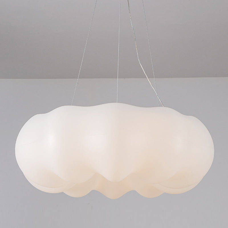 White Hanging Lamp Minimalist Style Plastic Chandelier Pendant Light Fixture