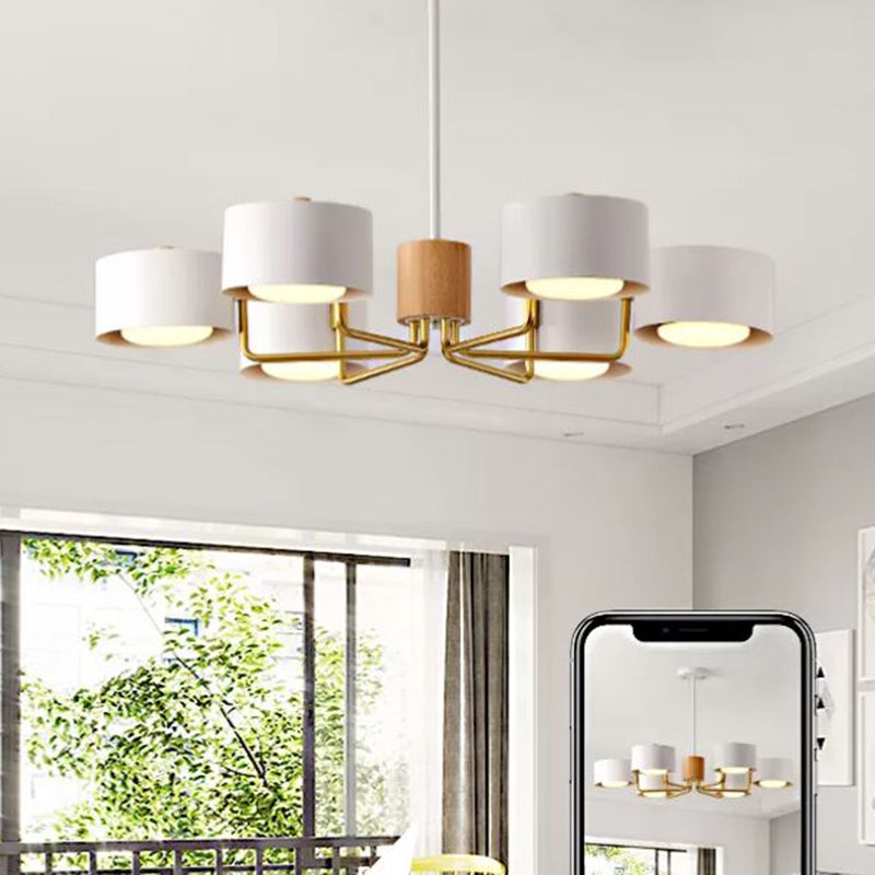 Cylindrical Shape Chandelier Nordic Modern Multi Light Pendant Light for Living Room