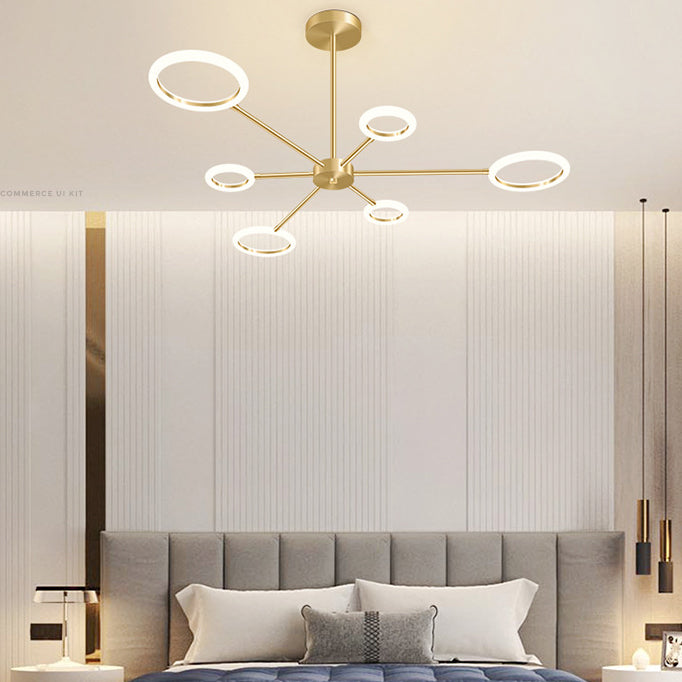 Ring Shape Hanging Pendant Light LED Chandelier Lamp Fixture Multi Lights for Bedroom