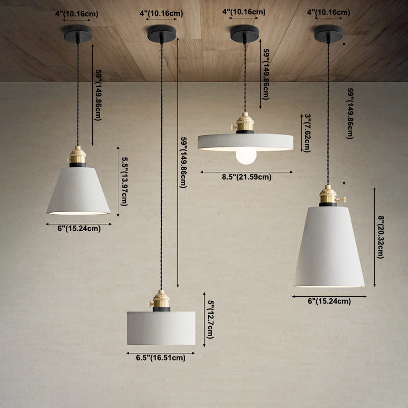 Cement Hanging Lamp Kit Grey Modern Mini Pendant Light for Coffee Shop