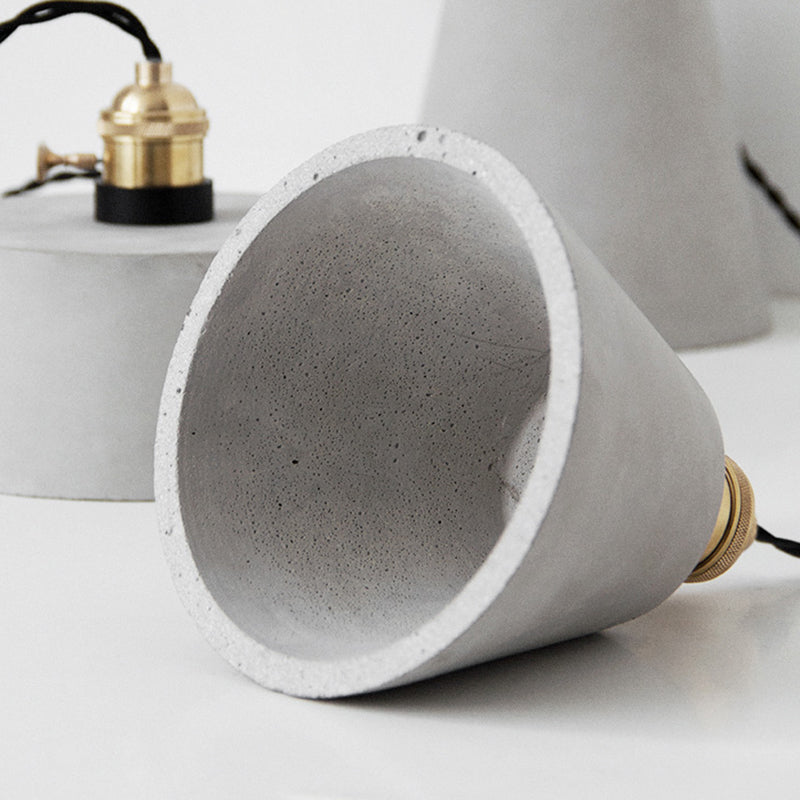 Cement Hanging Lamp Kit Grey Modern Mini Pendant Light for Coffee Shop