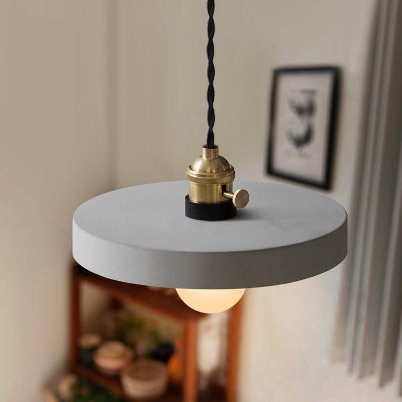 Cement Hanging Lamp Kit Grey Modern Mini Pendant Light for Coffee Shop