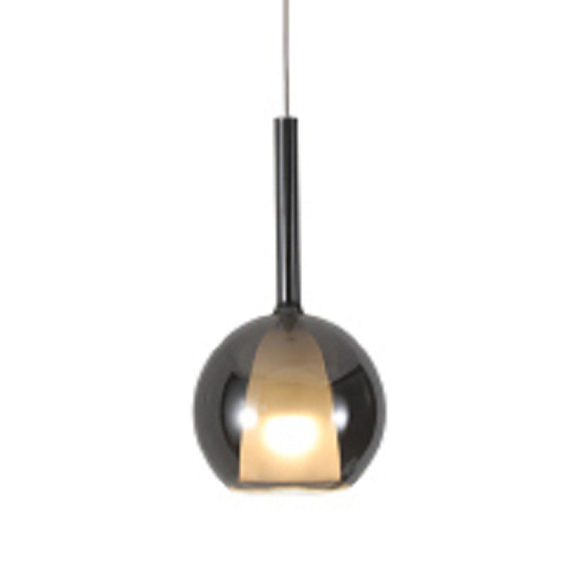 Modern Simple Metal Ceiling Lamp Ball Shape Pendant Light with Glass Shade for Bedroom