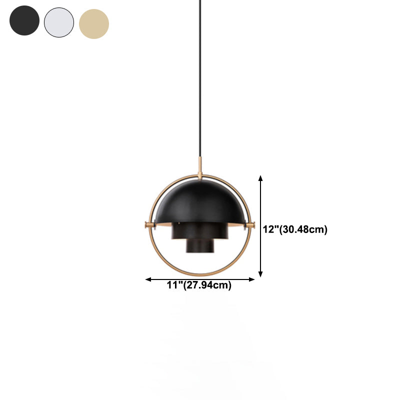 Round Metal Hanging Pendant Light Modern Style Suspension Pendant Light