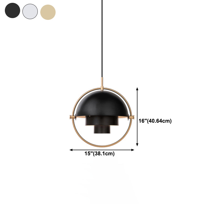 Round Metal Hanging Pendant Light Modern Style Suspension Pendant Light