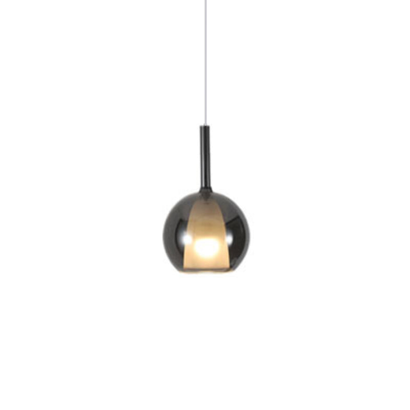 Dual Glass Globe Pendant Lamp Modern Style 1-Light Small Hanging Lamp