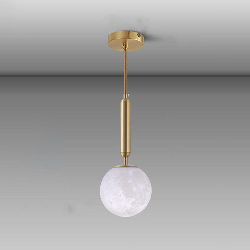 Brass Small Pendant Light Modern 1 Bulb Metal Hanging Lamp for Bedroom