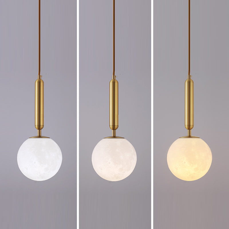 Brass Small Pendant Light Modern 1 Bulb Metal Hanging Lamp for Bedroom