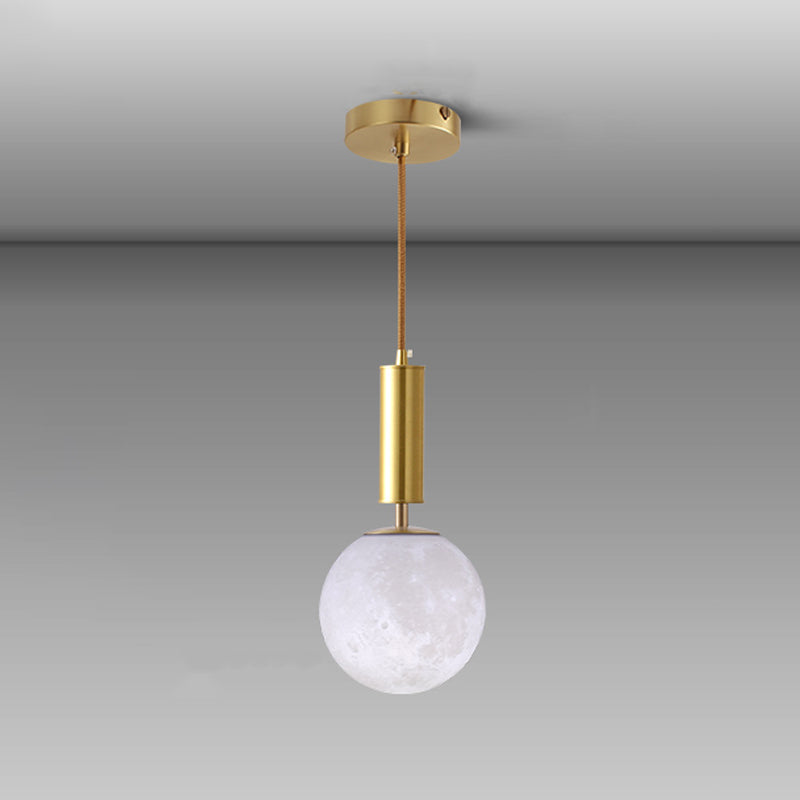 Brass Small Pendant Light Modern 1 Bulb Metal Hanging Lamp for Bedroom