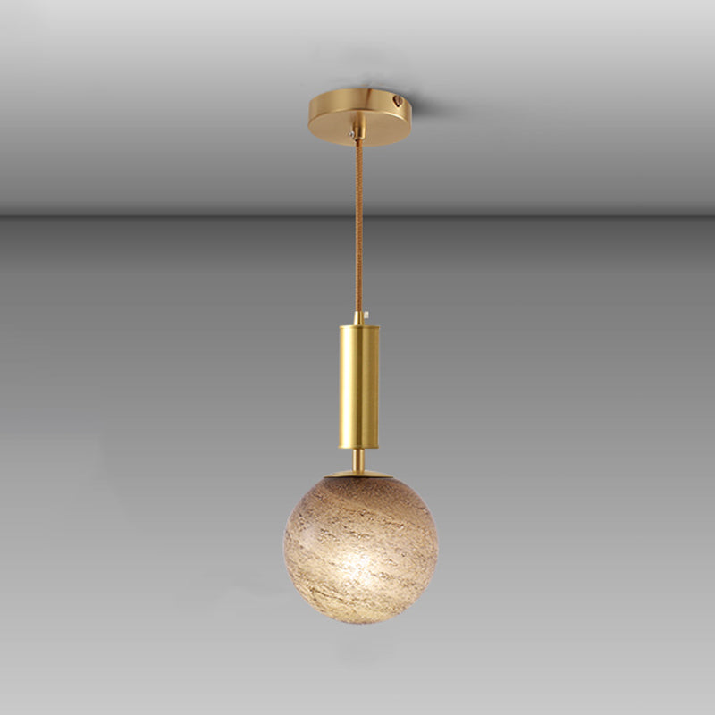 Brass Small Pendant Light Modern 1 Bulb Metal Hanging Lamp for Bedroom