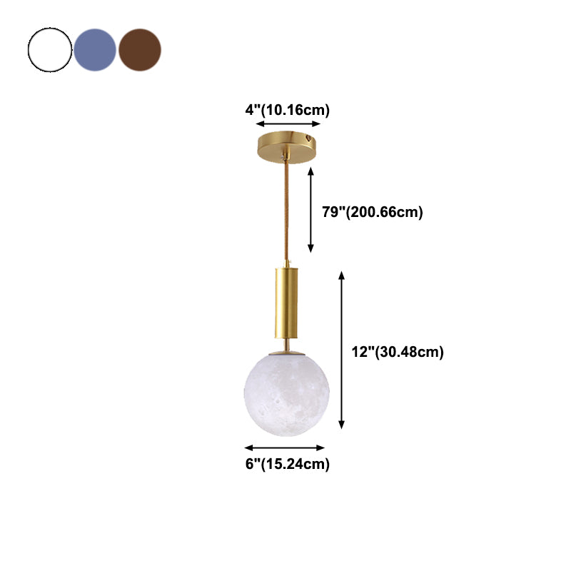 Brass Small Pendant Light Modern 1 Bulb Metal Hanging Lamp for Bedroom