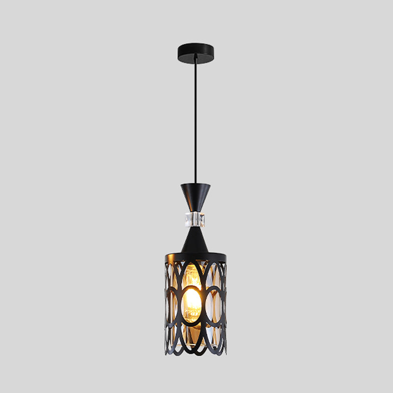 Cutouts Glass Suspension Light Fixture Modern Black Pendant Light for Dining Room