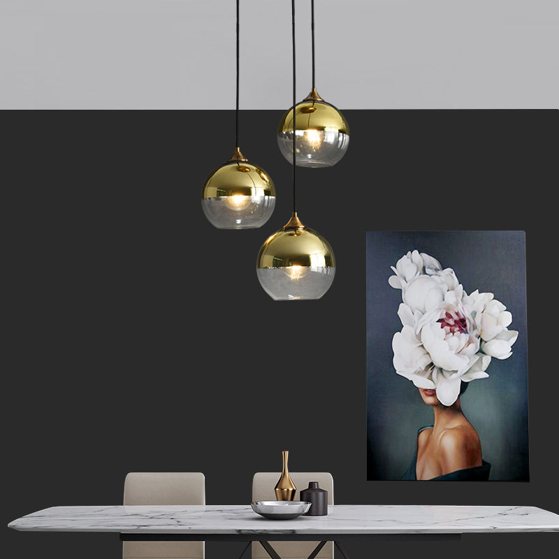 Modern Style Spherical Shape Pendant Lighting Glass Pendant Light for Living Room