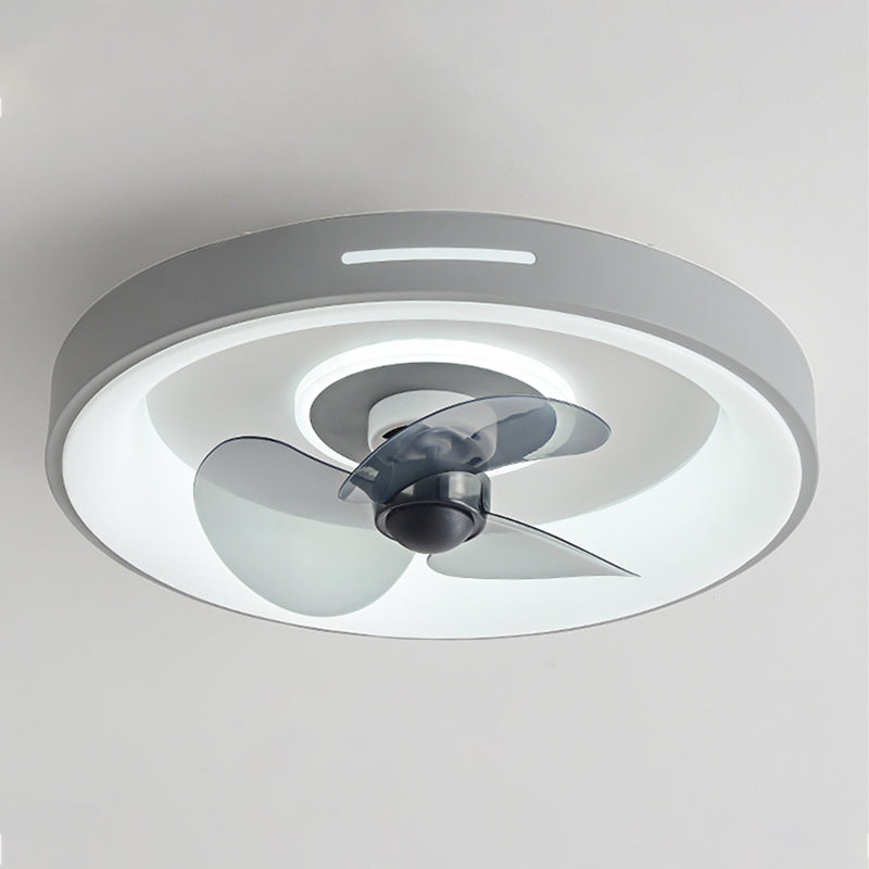 Metal Geometry Ceiling Fan Light Modern Style Single Light LED Flush Light