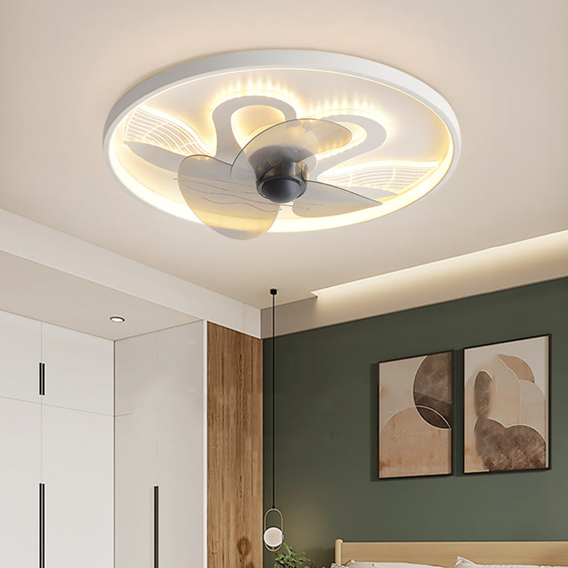 Kids Style Geometry Ceiling Fan Lights Metal 2 Light LED Flush Lights