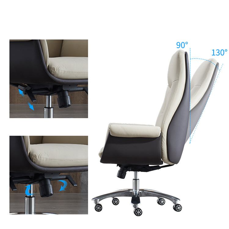 Modern Leather Executive Chair Tilt Mechanism Swivel Office Chair