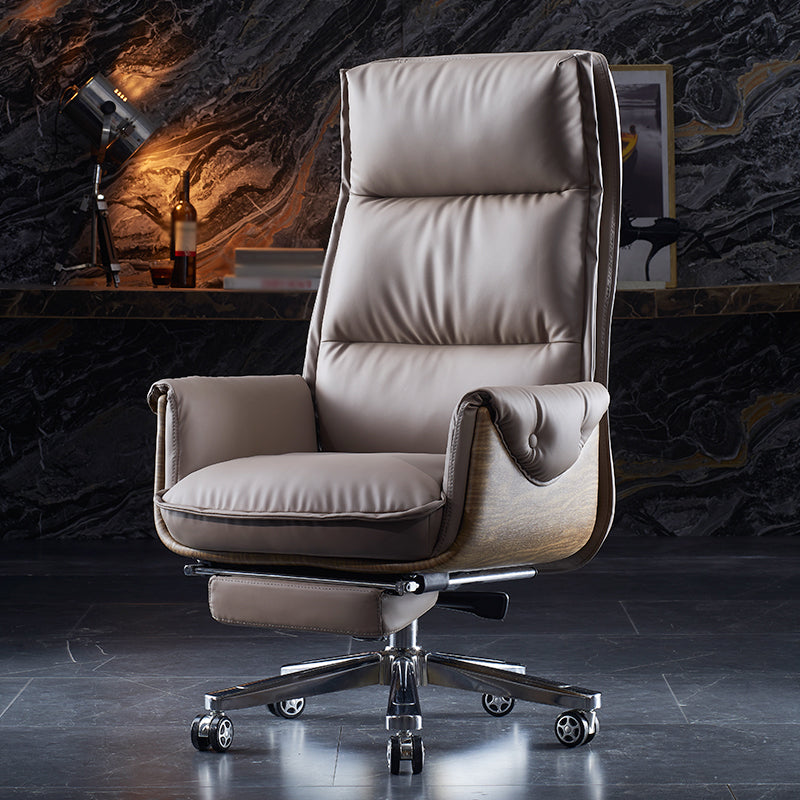 Executive Ergonomic Desk Chair with Padded Arms Chrome Metal Modern Task Chair with Wheels