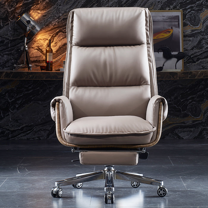 Executive Ergonomic Desk Chair with Padded Arms Chrome Metal Modern Task Chair with Wheels